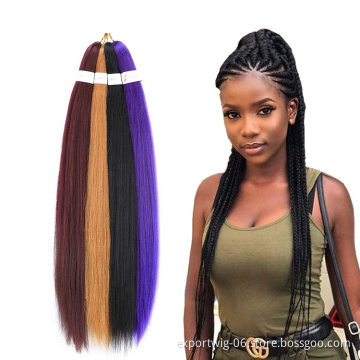 Solid Color Jumbo Braids Professional Itch Free Hot Water Setting For Black Women Styling Products  Pre-stretched Braiding Hair
